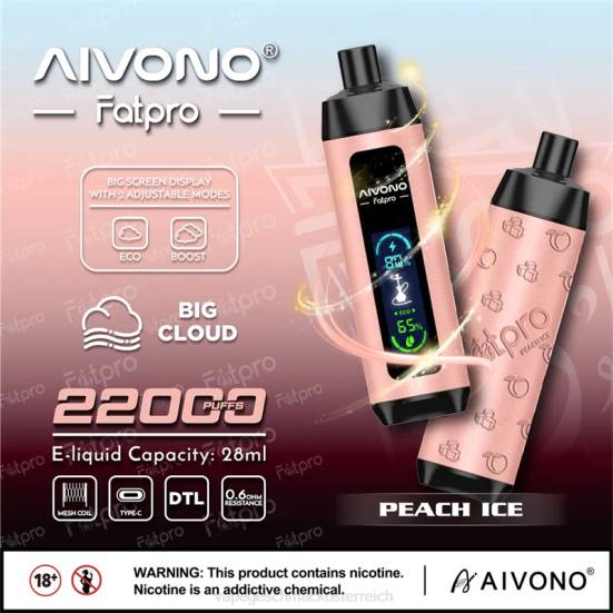 Vape Shop Wien - Pfirsicheis Aivono Fatpro 22000 400B5