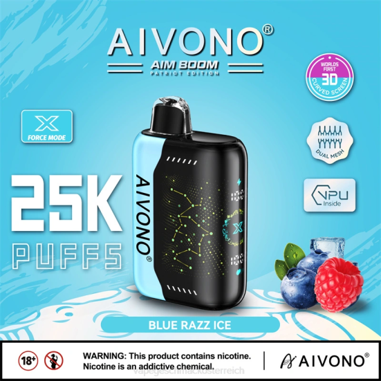 Vape Shop Wien - blaues Razz-Eis Aivono AIM BOOM 25000 400B345