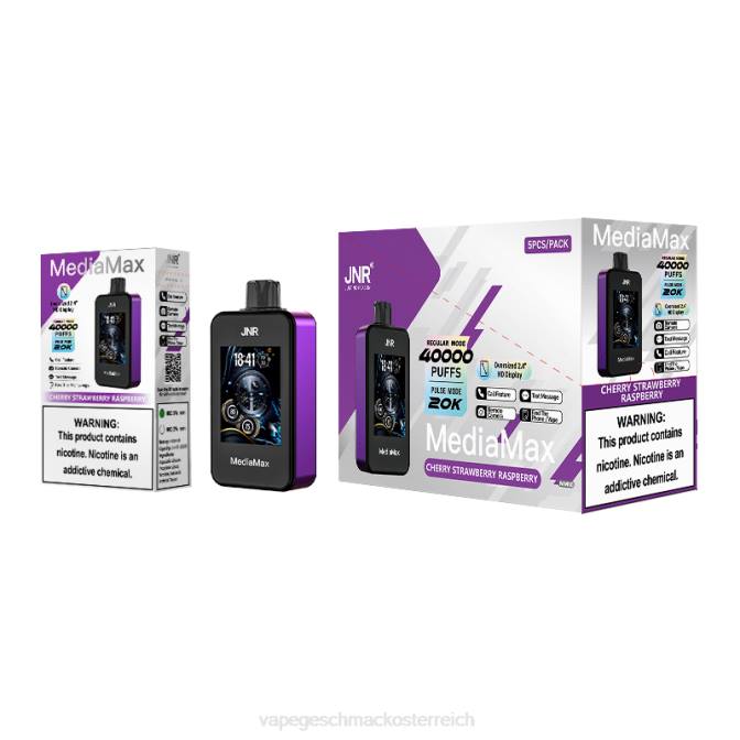 Vape automat - Kirsche Erdbeere Himbeere JNR MediaMax 40.000 Puff X84J14