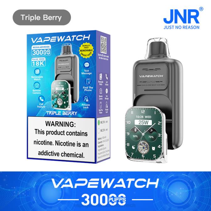 Vape ohne nikotin - dreifache Beere JNR Vape-Uhr X84J6