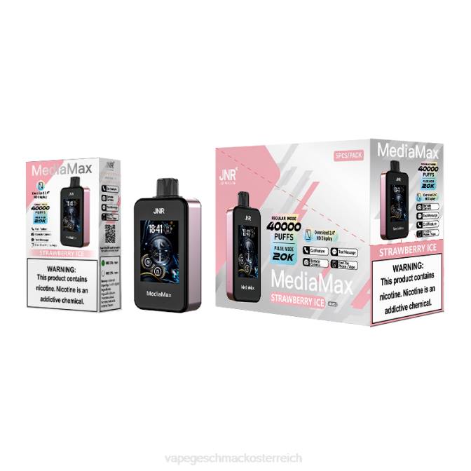 Vape shop wien - Erdbeereis JNR MediaMax 40.000 Puff X84J17