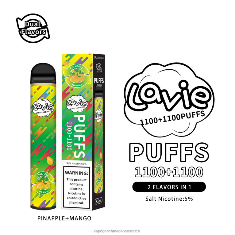 Einweg Vape Österreich - Ananas/Mango 0HHN8296 LAVIE BAR Switch 2200 Züge