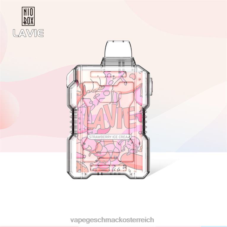 Einweg Vape Österreich - Erdbeereis 0HHN8196 LAVIE NIO BOX 9000 Züge
