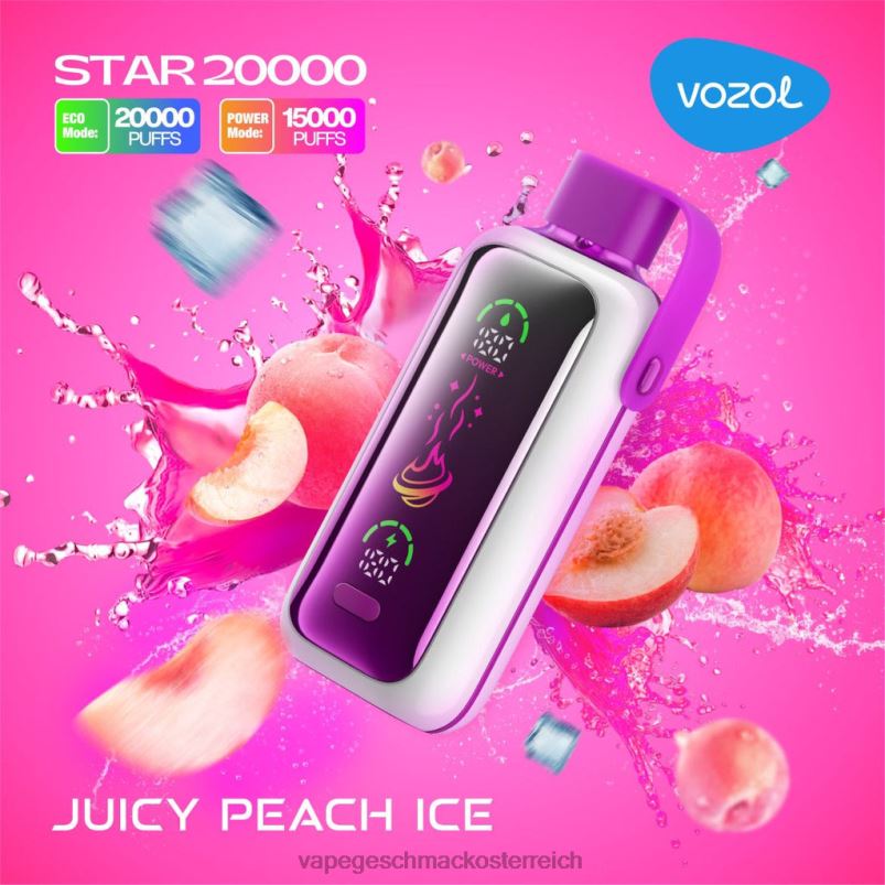 Einweg Vape Österreich - saftiges Pfirsicheis VOZOL STAR 20000 4442210