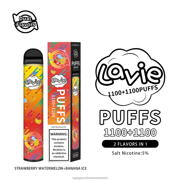 Vape Automat - Erdbeer-Wassermelonen-/Bananeneis 0HHN8295 LAVIE BAR Switch 2200 Züge