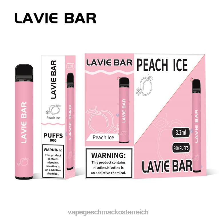 Vape Geschmack - Pfirsicheis 0HHN8314 LAVIE BAR 800 Züge