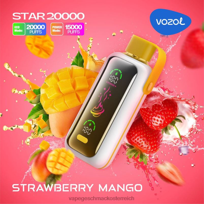 Vape Ohne Nikotin - Erdbeer-Mango VOZOL STAR 20000 444221