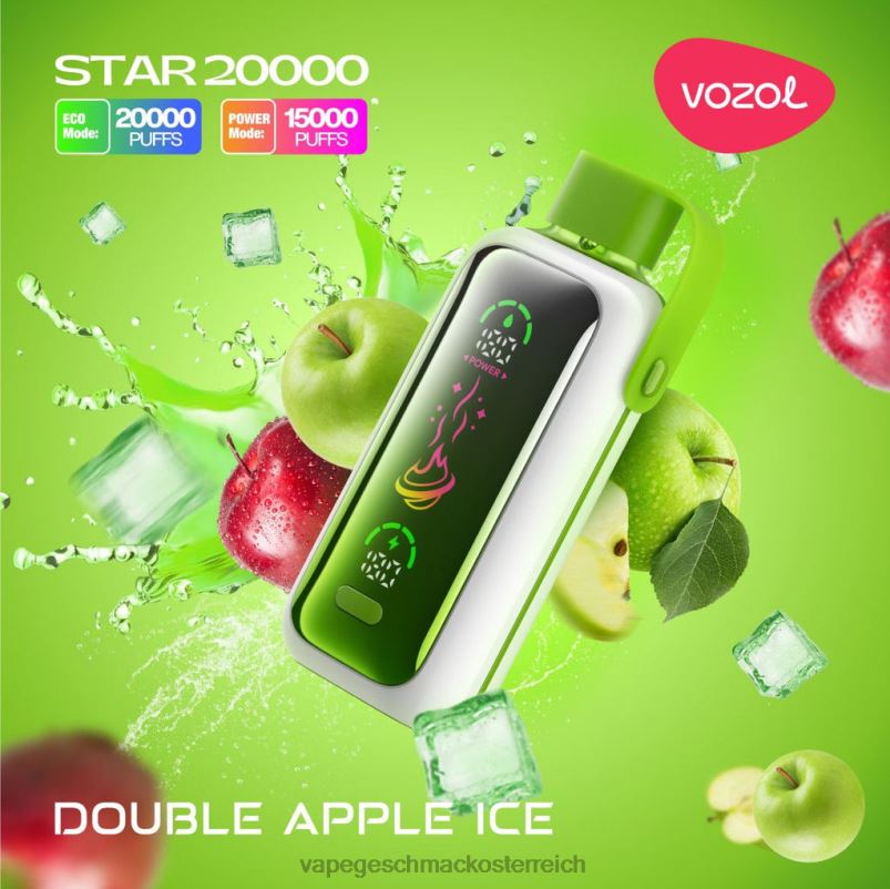 Vape Shop Wien - doppeltes Apfeleis VOZOL STAR 20000 444227