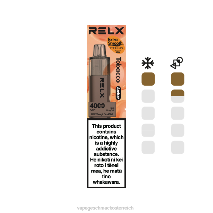 Vape Shop Wien - RELX MagicGo 4000 Einweg-Vaporizer Tabak (Bernstein) 8RBZ65