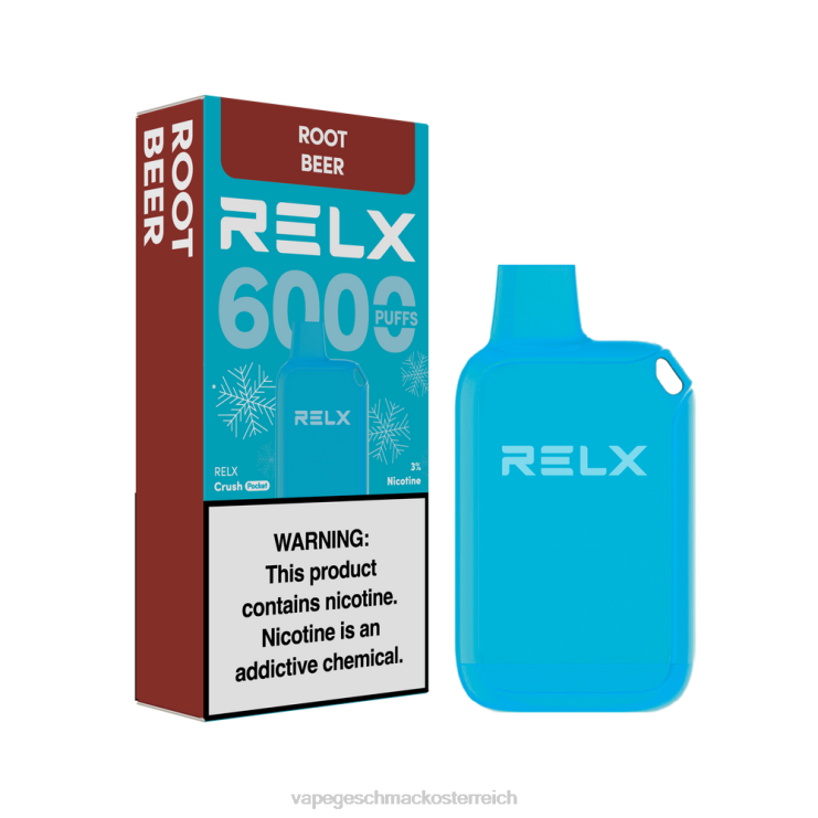 Einweg Vape Österreich - RELX Crush Pocket 6000 eisig Wurzelbier 8RBZ620