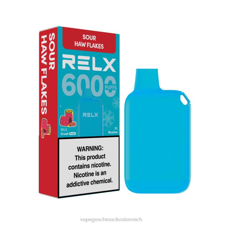 Einweg Vape Österreich - RELX Crush Pocket 6000 eisig saure Hawflocken 8RBZ616