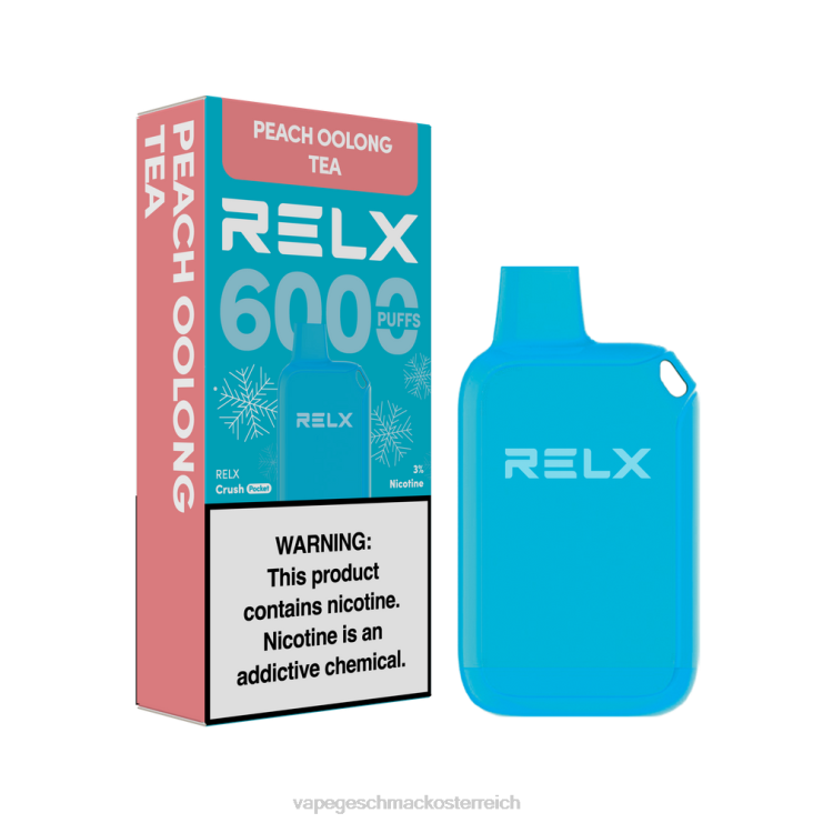 Vape Geschmack - RELX Crush Pocket 6000 eisig Pfirsich-Oolong-Tee 8RBZ610