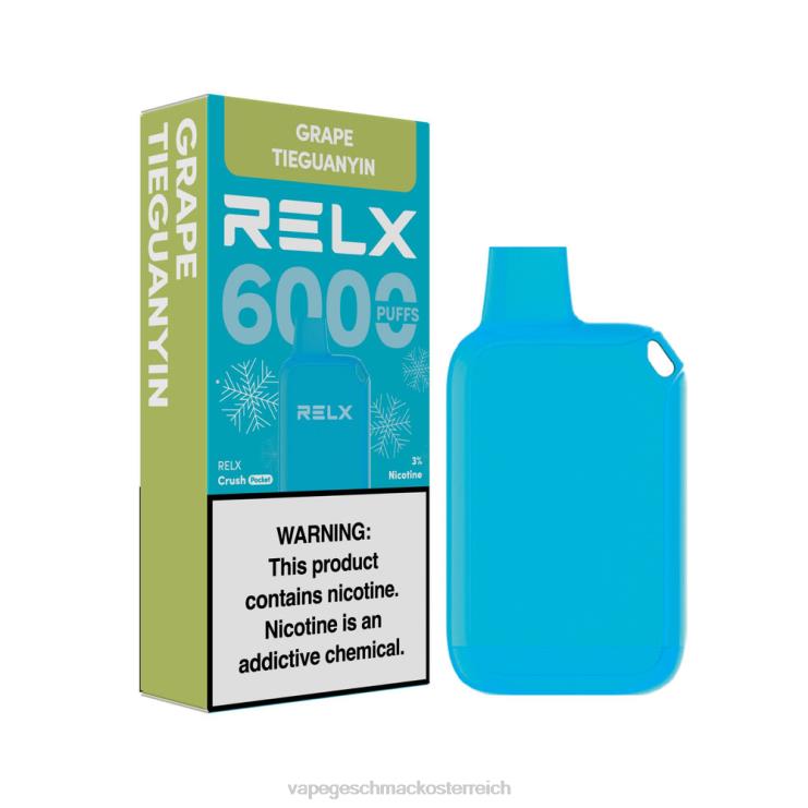 Vape Geschmack - RELX Crush Pocket 6000 eisig Traube Tieguanyin 8RBZ618