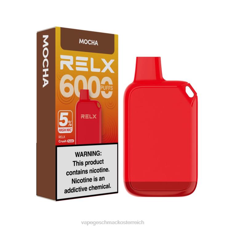Vape Shop Wien - RELX Crush Pocket 6000 5 % hohe Nic Mokka 8RBZ625