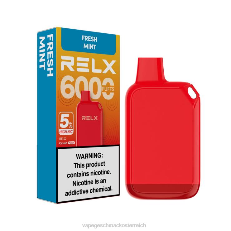 Vape Shop Wien - RELX Crush Pocket 6000 5 % hohe Nic frische Minze 8RBZ629