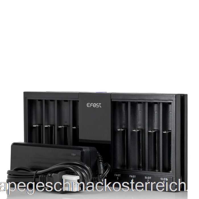 Efest Luc V8 Doppel-LCD-Bildschirm, Schnelles Batterieladegerät, Vape-Geschmack