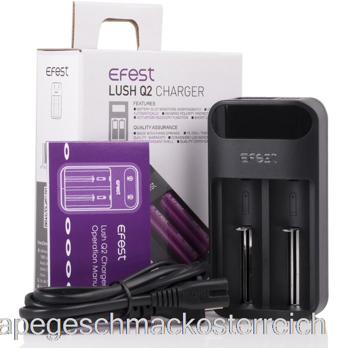 Efest Lush Q2 2-Bay Intelligentes LED-Akkuladegerät Mit Vape-Geschmack