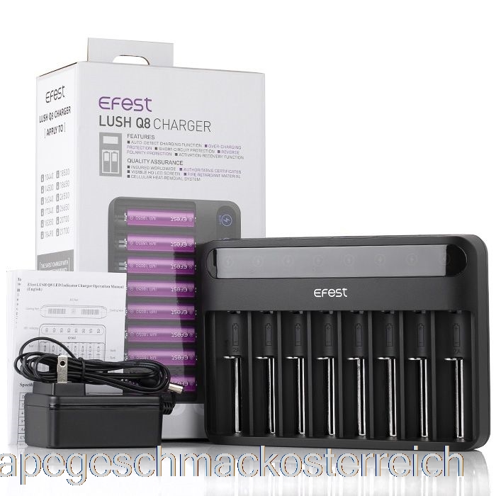 Efest Lush Q8 8 Bay Intelligentes Batterieladegerät Vape Geschmack