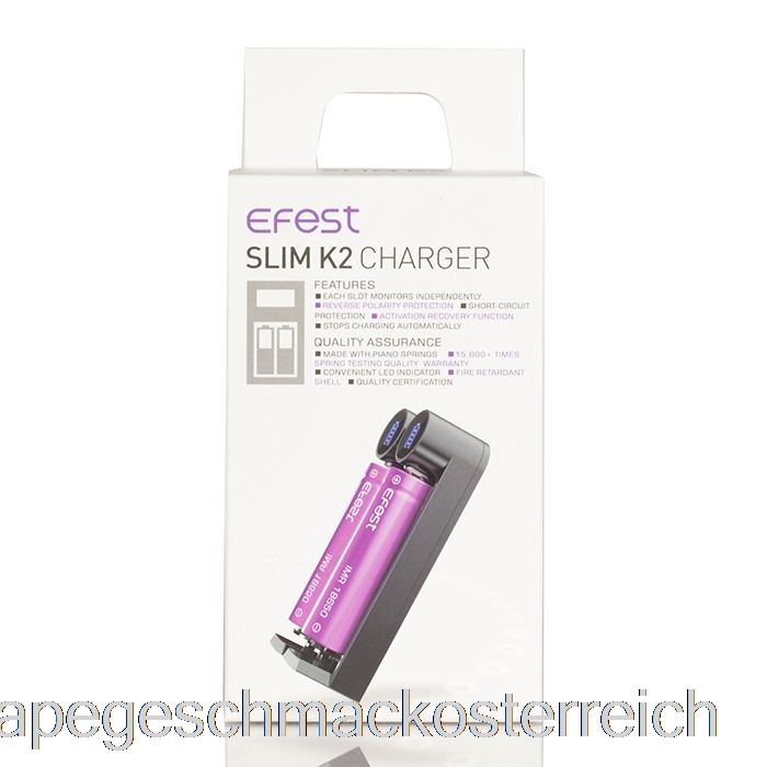 Efest Slim K2 Akkuladegerät Mit Zwei Steckplätzen, Vape-Geschmack