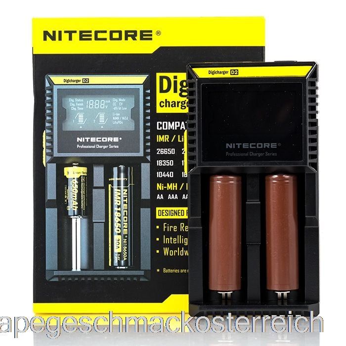 Nitecore D2 Akkuladegerät (2-Schacht) Vape Geschmack