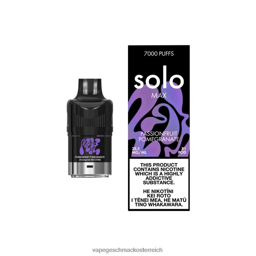 Vape Shop Wien - Solo MAX Schote D288XL89 Passionsfrucht Granatapfel
